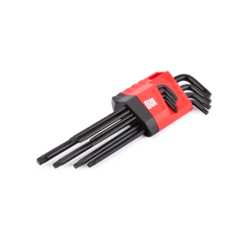 RS PRO 8-Piece Long Arm L Shape Torx Key Set, Chrome Vanadium Molybdenum Steel, Black Finish 192-3725