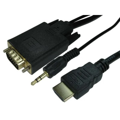 RS PRO 1 m HDMI Cable Male HDMI to Male VGA Black 192-4517