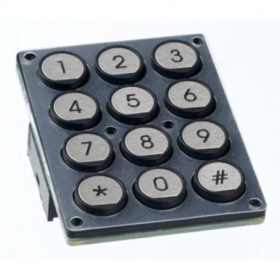 APEM 12 Key ABS Keypad IP65 Rated 4x3 Layout Stainless Steel Actuator 