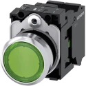 Siemens SIRIUS ACT 3SU11 Series Illuminated Push Button Complete Unit 22 mm Cutout Green SPST IP66 IP67 3SU1152-0AB40-3BA0