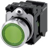 Siemens SIRIUS ACT 3SU11 Series Illuminated Push Button Complete Unit 22 mm Cutout Green SPST IP66 IP67 3SU1152-0AB40-3BA0