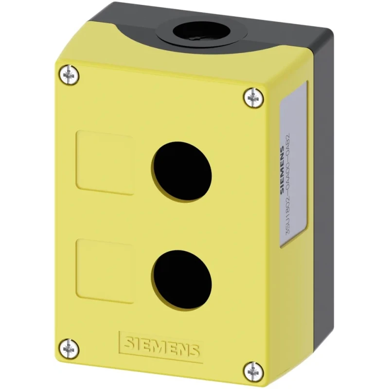 Siemens Yellow Plastic Push Button Enclosure, SIRIUS ACT 3SU18 Series, 22 mm Diameter, IP69/IP67/IP66 3SU1802-0AA00-0AB2