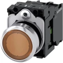 Siemens SIRIUS ACT 3SU11 Series Illuminated Push Button Complete Unit, Plate Mount, 22 mm Cutout, Amber 3SU1152-0AB00-1BA0