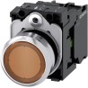 Siemens SIRIUS ACT 3SU11 Series Illuminated Push Button Complete Unit, Plate Mount, 22 mm Cutout, Amber 3SU1152-0AB00-1BA0