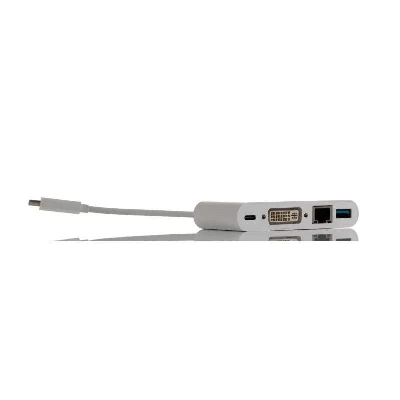 RS PRO USB C to DVI Adapter Cable 1 Supported Display, 150 mm Length, White ABS Shell 192-4689