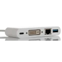 RS PRO USB C to DVI Adapter Cable 1 Supported Display, 150 mm Length, White ABS Shell 192-4689