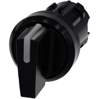 Siemens SIRIUS ACT Series 3 Position Illuminated Selector Switch Head 22mm Cutout Black Handle IP69K IP67 3SU1002-2BP10-0AA0