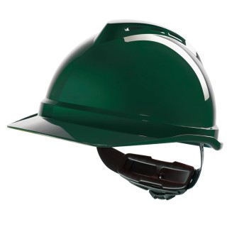 MSA Safety V-Gard 500 Green Safety Helmet Ventilated Adjustable GV442-0000000-000