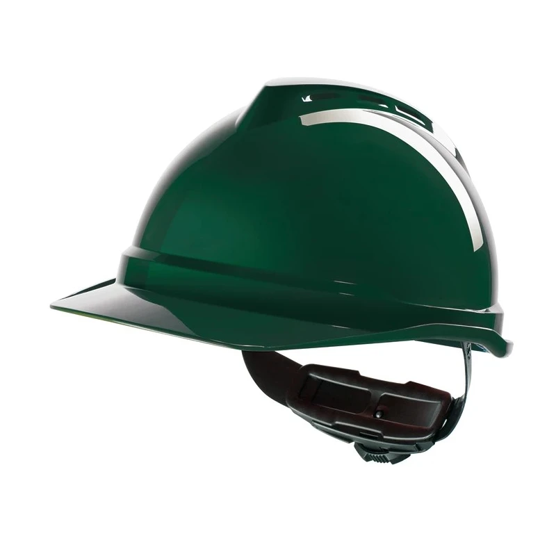 MSA Safety V-Gard 500 Green Safety Helmet Ventilated Adjustable GV442-0000000-000