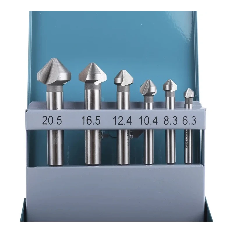 Makita Countersink Drill Bit Set 90° Angle, 6 Pieces with High-Speed Steel D-42204
