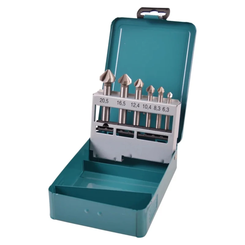 Makita Countersink Drill Bit Set 90° Angle, 6 Pieces with High-Speed Steel D-42204