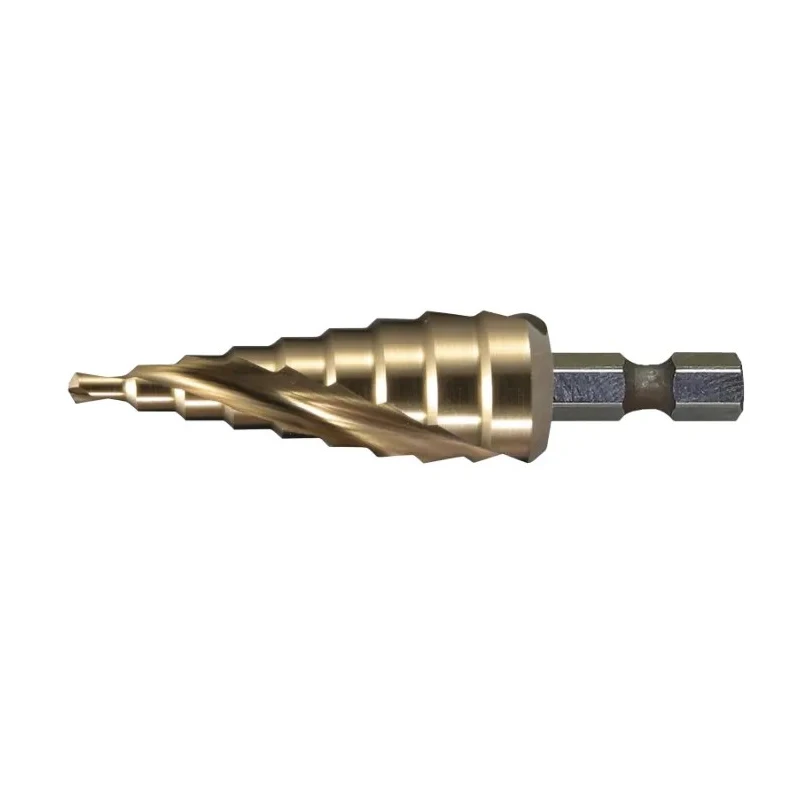 Makita High Speed Steel Step Drill Bit 4-12 mm Drill Diameter, Tin Coated Hex Shank D-40179