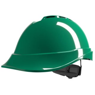 MSA Safety V-Gard 200 Green Safety Helmet Ventilated Adjustable GV642-0000000-000