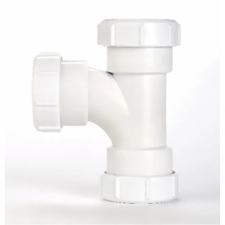RS PRO White Plastic Pipe Fitting Tee 40 mm 196-0549