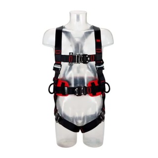 3M Fall Arrest Harness with Hip Padding, 140 kg Weight Capacity, Adjustable Straps, Red/Black, Size ML 1161634