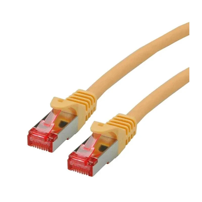 Roline Shielded Screened Cat6 Ethernet Cable 8 Core, Yellow Jacket, 0.5 m Length, Low Smoke Zero Halogen LSZH 