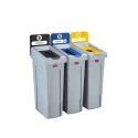 Rubbermaid Commercial Products Slim Jim Black Snap-On Polyethylene, Polypropylene Waste Bin 2057607