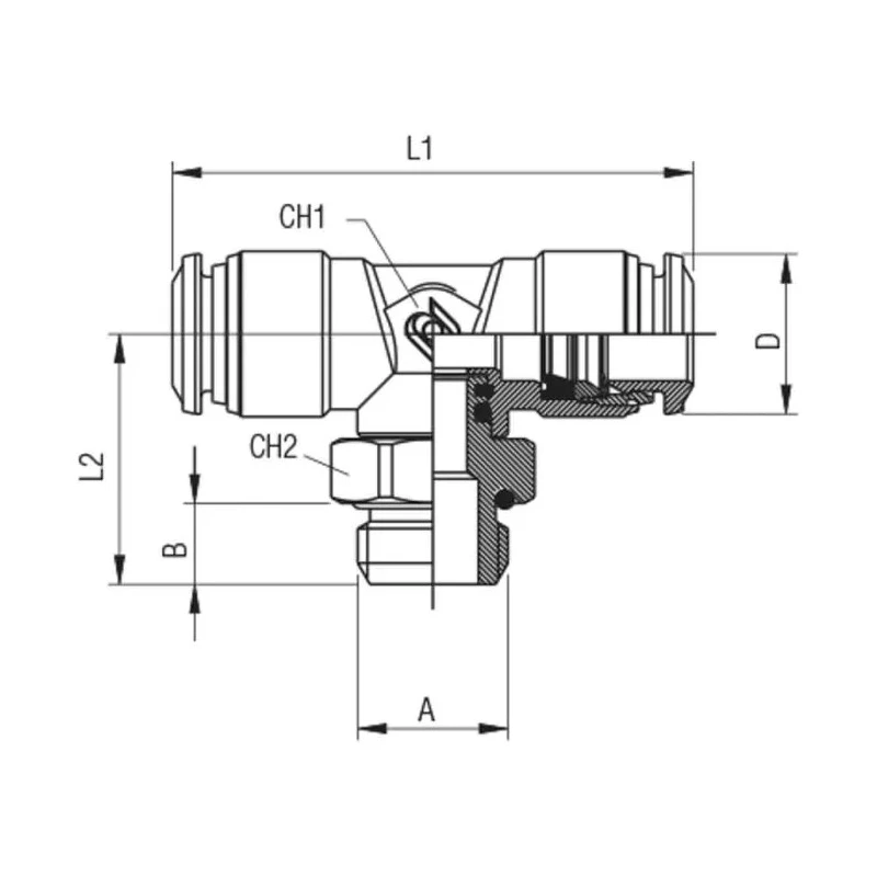 RS PRO 57 Series Pneumatic Fitting 10mm Push-in Male Threaded-to-Tube Nickel Plated Brass Italy 197-7803
