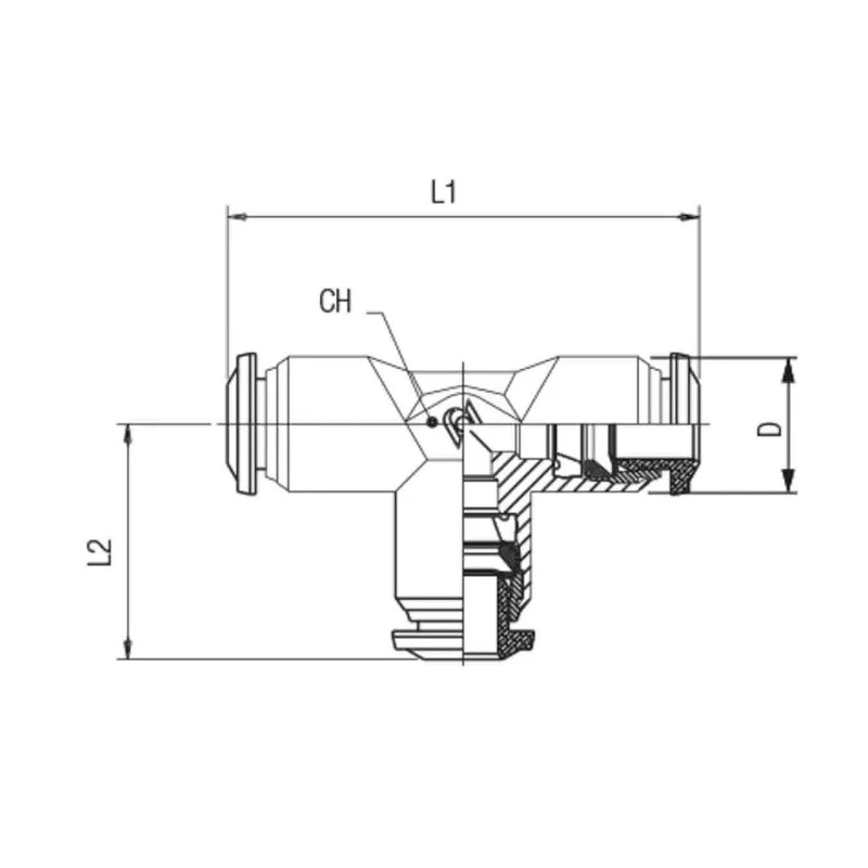 RS PRO 57 Series Brass Pneumatic Fitting 12 mm Push-in, Nickel Plated, 20 bar Operating Pressure 197-7851