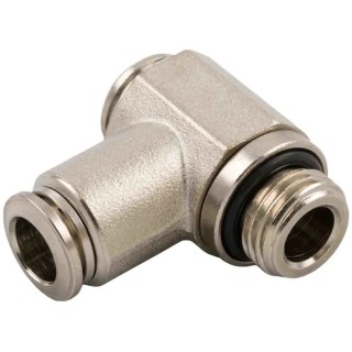 RS PRO 57550 Series Pneumatic Fitting 10mm Push-in Male 1/4 in Threaded-to-Tube Nickel Plated Brass 20 bar 80°C 197-7865