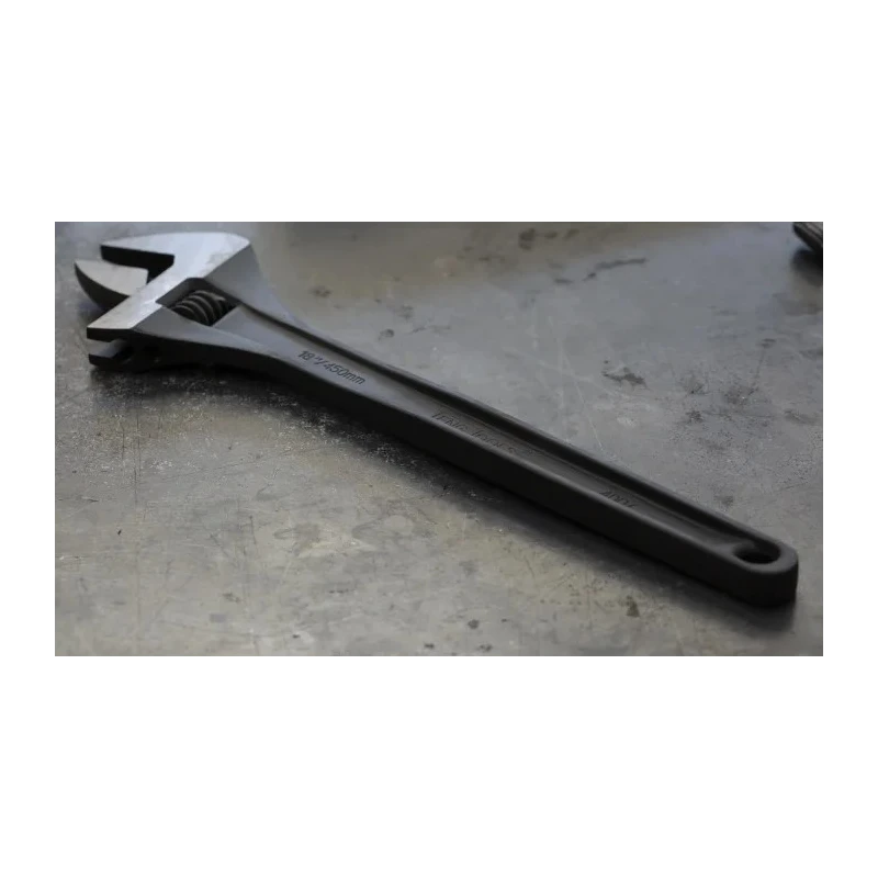 Teng Tools Adjustable Wrench, 60 mm Jaw Capacity, 450 mm Overall Length, Chrome Vanadium Metal Handle 4007