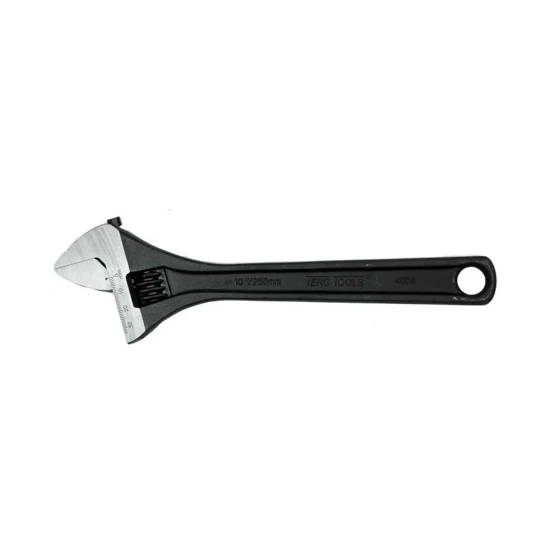 Teng Tools Adjustable Wrench 33 mm Jaw Capacity 250mm Overall Length Metal Handle 4004