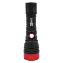 RS PRO Aluminium LED Torch Red, Black 600 lm, 163 mm, IPX4, Non-Rechargeable, 4 AAA Batteries Included 196-4196