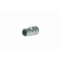 Teng Tools 1/2 in Drive 13 mm 12 Point Bi-Hexagon Socket, Satin Finish, Chrome Vanadium Steel, 38mm Overall Length M120513-C
