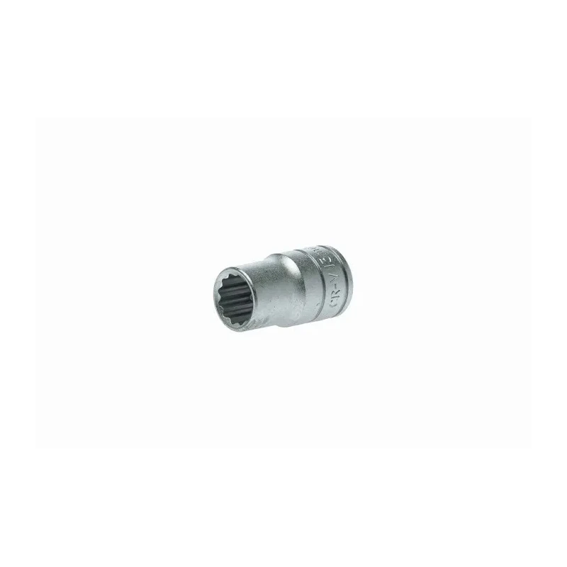 Teng Tools 1/2 in Drive 13 mm 12 Point Bi-Hexagon Socket, Satin Finish, Chrome Vanadium Steel, 38mm Overall Length M120513-C