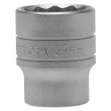 Teng Tools 1/2 in Drive 27 mm 12 Point Bi-Hexagon Socket with Satin Finish, Chrome Vanadium Steel, 43mm Overall M120527-C