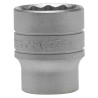 Teng Tools 1/2 in Drive 27 mm 12 Point Bi-Hexagon Socket with Satin Finish, Chrome Vanadium Steel, 43mm Overall M120527-C