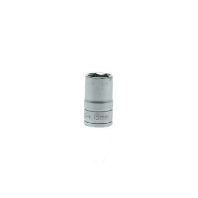 Teng Tools Socket 1/2 in Drive 15 mm 6 Point Bi-Hexagon Satin Finish 38mm Overall Length M1205156-C