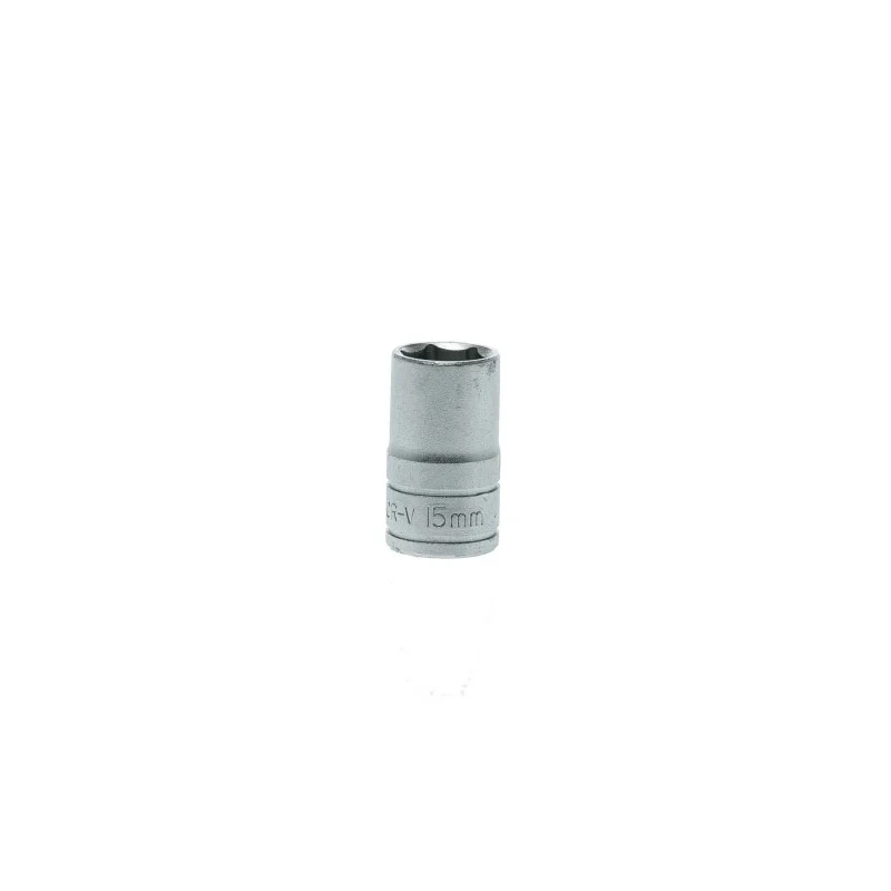 Teng Tools Socket 1/2 in Drive 15 mm 6 Point Bi-Hexagon Satin Finish 38mm Overall Length M1205156-C