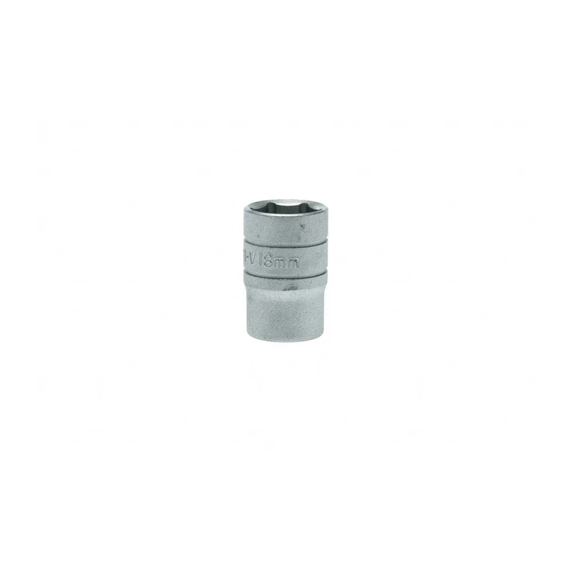 Teng Tools 1/2 in Drive 18 mm 6 Point Bi-Hexagon Socket Chrome Vanadium Steel Satin Finish 38mm Overall Length M1205186-C