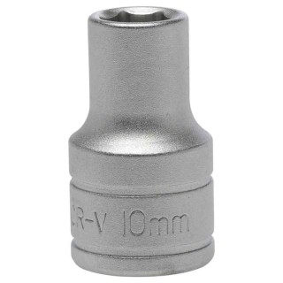 Teng Tools 1/2 in Drive 10 mm 6 Point Bi-Hexagon Socket Chrome Vanadium Steel Satin Finish M1205106-C