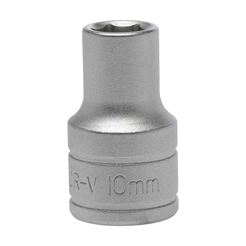 Teng Tools 1/2 in Drive 10 mm 6 Point Bi-Hexagon Socket Chrome Vanadium Steel Satin Finish M1205106-C
