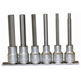 Teng Tools 6-Piece 1/2 in Hexagon Socket Set Chrome Vanadium Steel Satin Finish M1211