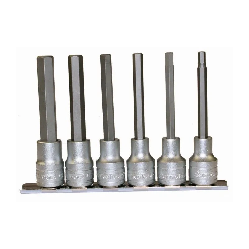 Teng Tools 6-Piece 1/2 in Hexagon Socket Set Chrome Vanadium Steel Satin Finish M1211