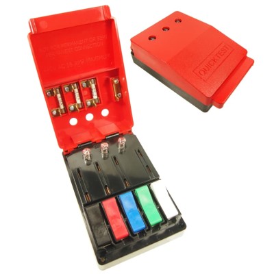 RS PRO Mains Test Block 440V AC 16A Surface Mount Lid with Neon Indicators 3 Phase Quicktest 199-4813