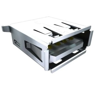 Samtec USB Connector Panel Mount Female Straight 1 Port USB Type A IP68 USB 2.0 USB-A-S-S-B-SM2