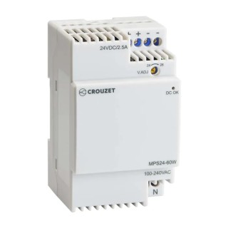 Crouzet Switched Mode PLC Power Supply 100-240V AC Input 24V DC 2.5A Output MPS24