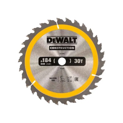 DeWALT Circular Saw Blade 184mm Diameter 30 Teeth Alternate Top Bevel Carbide Teeth DT1940-QZ