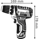 Bosch Cordless Drill Driver 12V 2Ah Li-Ion Battery Keyless Chuck 10mm Pistol Grip 060186817A