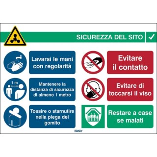 Brady Safety Poster Polypropylene Italian Text 371mm x 262mm 306822