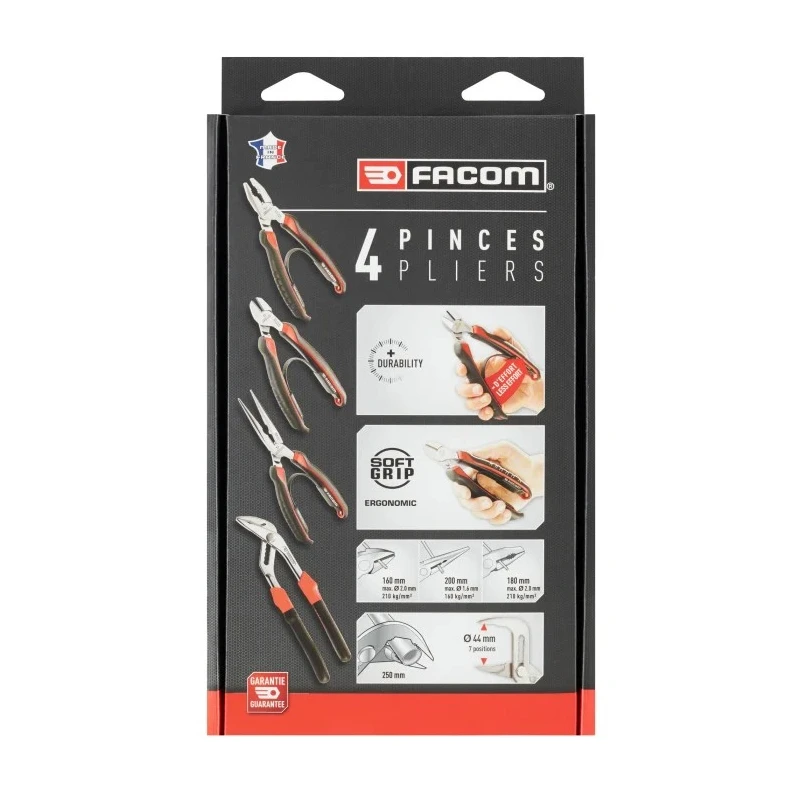 Facom 4-Piece Combination Plier Set CPE.A1PB France High Durability Carbon Alloy Steel Tools CPE Grips CPE.A1PB