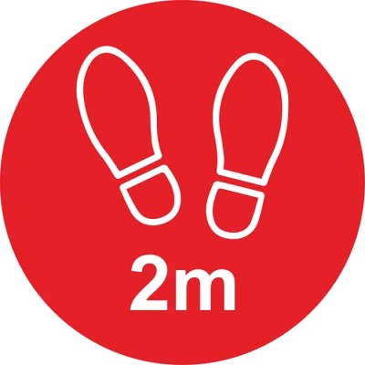 RS PRO Vinyl Social Distancing Sign 2m Floor Sign Self-Adhesive Red Vinyl 200mm Diameter 201-3335