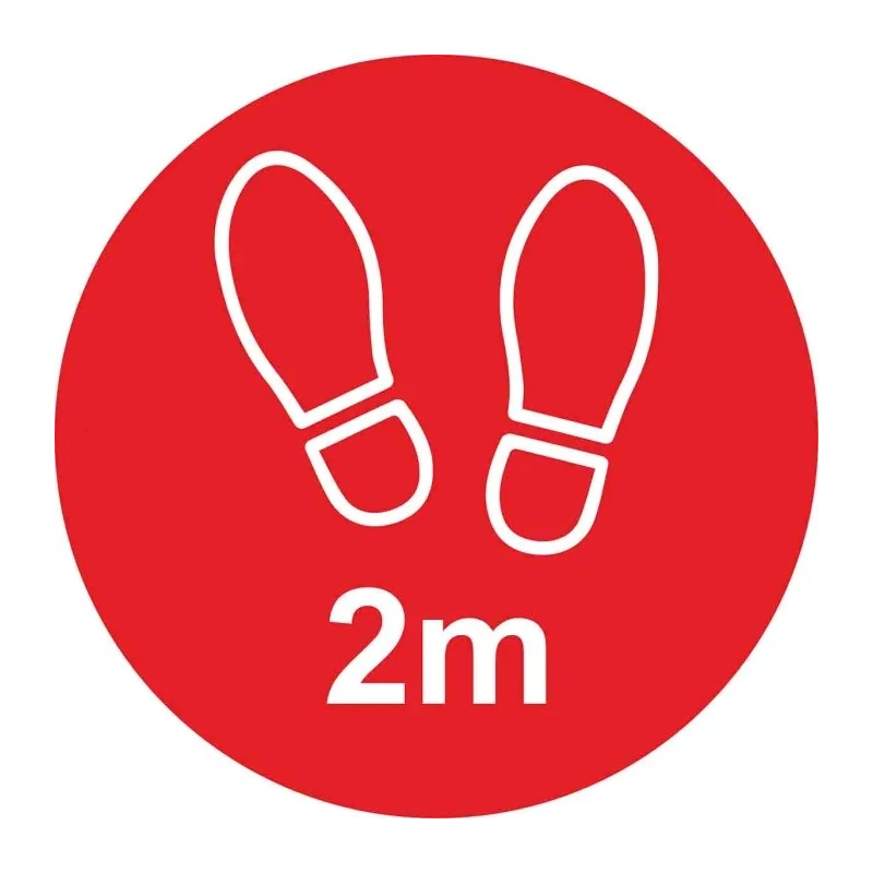 RS PRO Vinyl Social Distancing Sign 2m Floor Sign Self-Adhesive Red Vinyl 200mm Diameter 201-3335