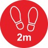 RS PRO Vinyl Social Distancing Sign 2m Floor Sign Self-Adhesive Red Vinyl 200mm Diameter 201-3335