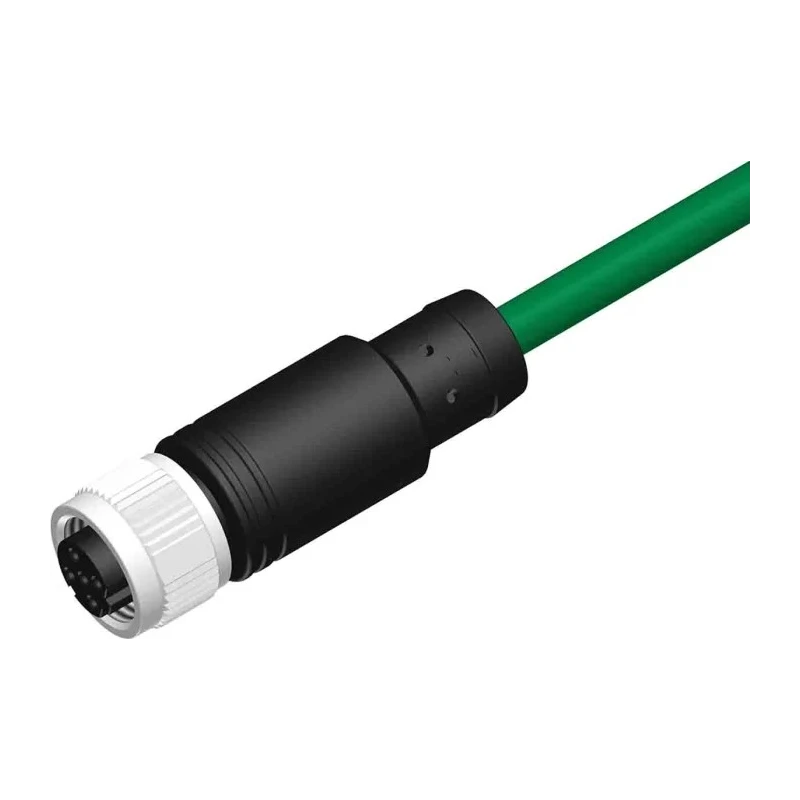 RS PRO 4 Way M12 to Unterminated Cable 10 m, Green PVC Jacket, 250 V, IEC 61076-2-101, IP67 Rated 201-7093