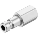 Festo Brass Pneumatic Quick Connect Coupling, M5 Female Thread, Brass Material, 12 Bar Pressure KS2-M5-I